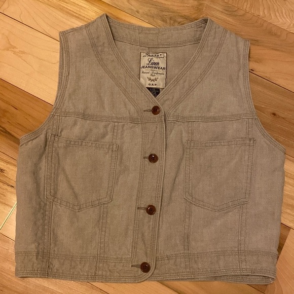 GAP Jackets & Blazers - Vintage Gap Linen  Vest reconstructed